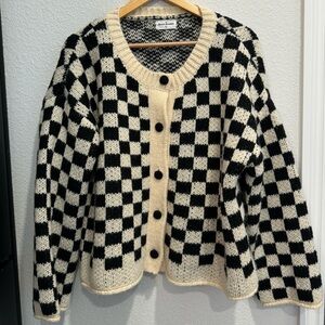 Anthropologie checkered cardigan